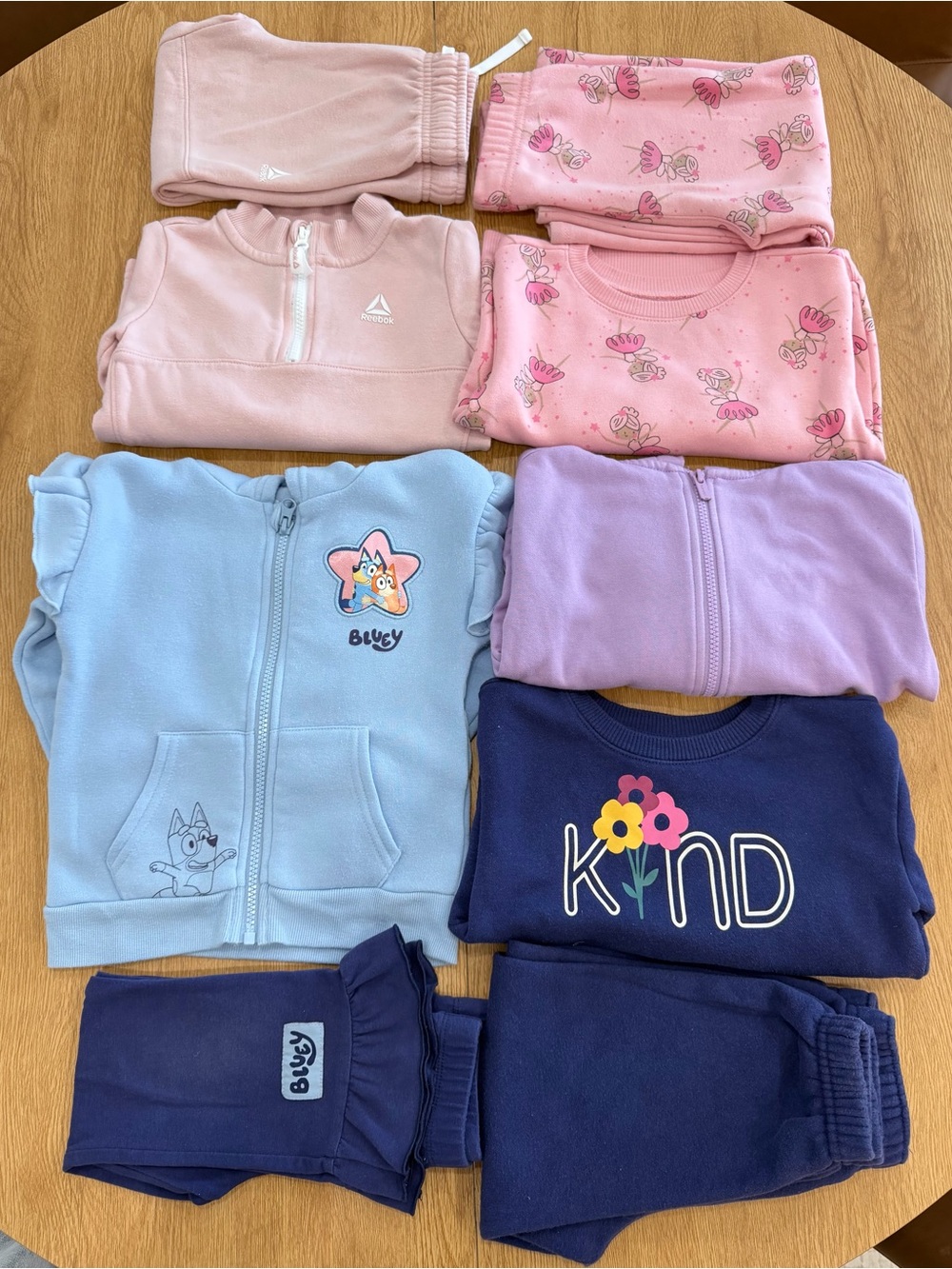 Bundle of girl Matching Set - Pink, Light Blue, Navy & Lavender Mix